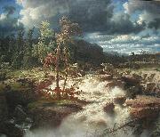 marcus larson Waterfall in Smaland oil